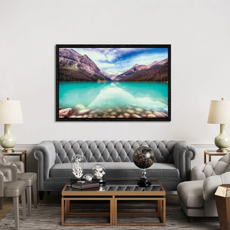 Lake Louise Serene View, Alberta, Canada by George Oze - Gallery-Wrapped Canvas Giclée on Canvas, Black