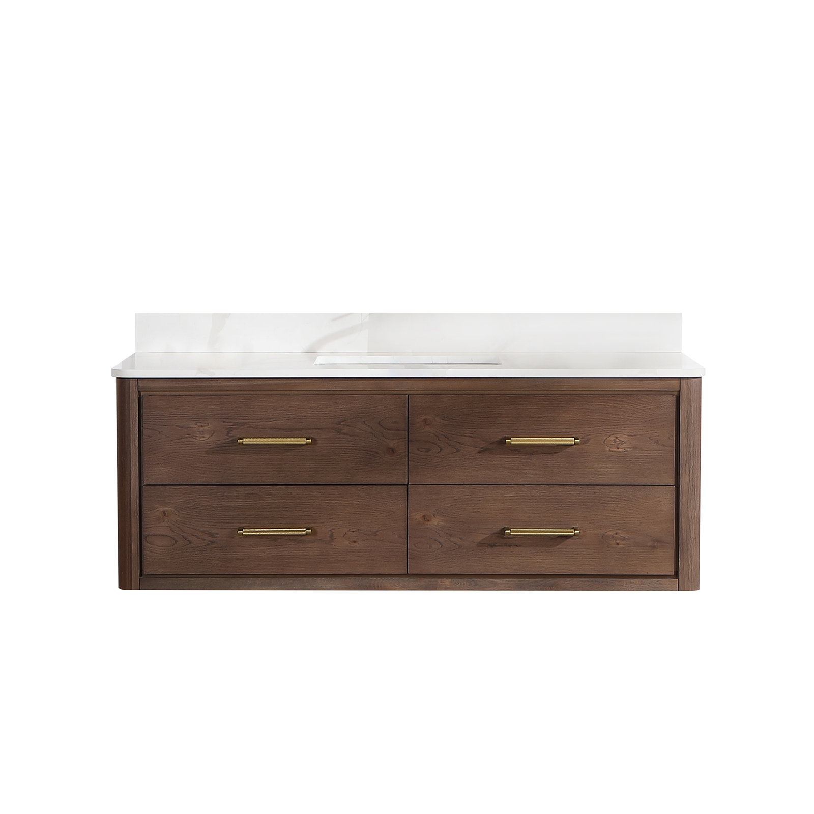 Cristo 55'' Single Bathroom Vanity, Dark Brown Oak