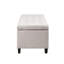 Banc de rangement avec dessus à fermeture en douceur - pieds en bois massif, largeur 47,61 po, bouton de revêtement naturel, capacité de 400 lb, tissu-596516571-596516574