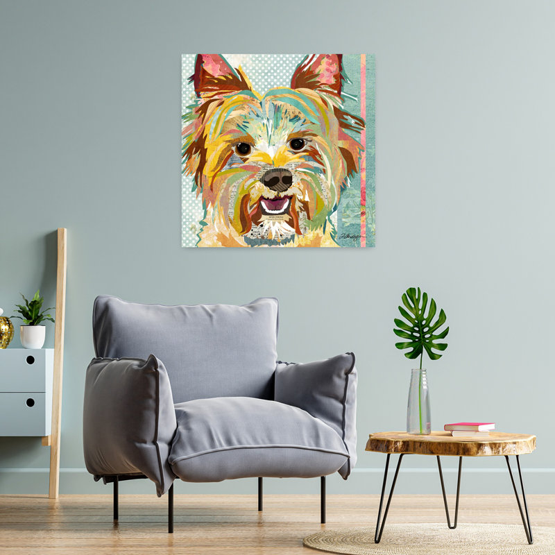 Yorkie, art contemporain pour chien, H 24 po x l 24 po