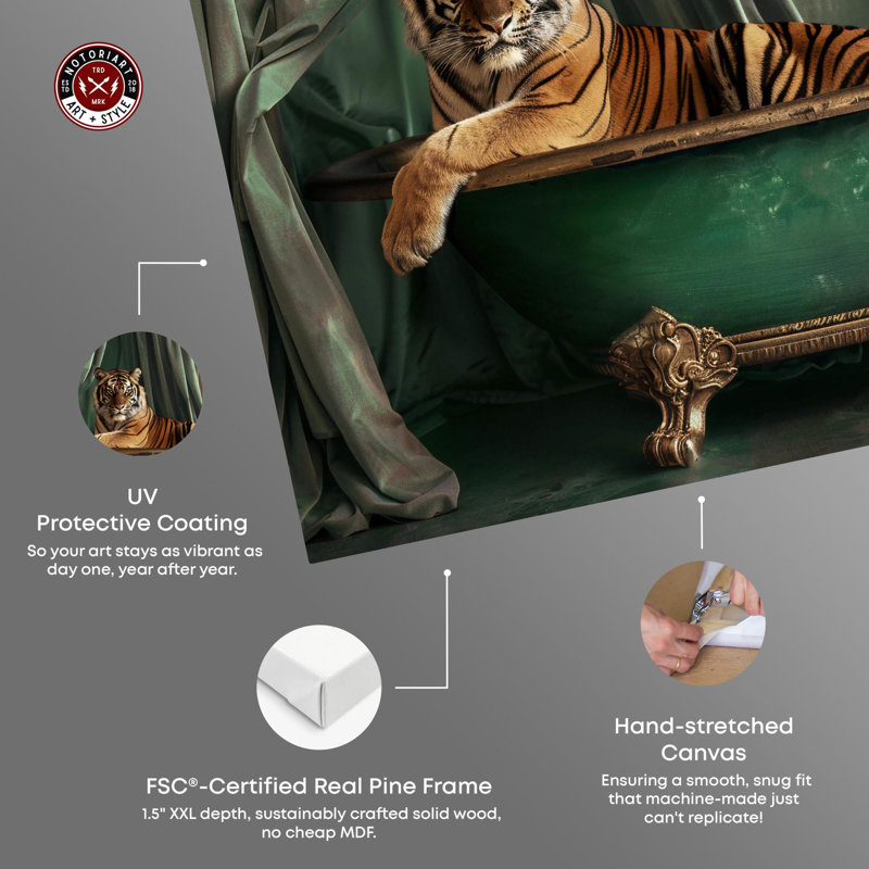 «Elegant Tiger Bath Canvas» par Notoriart, Toile tendue, H 45 po x l 30 po