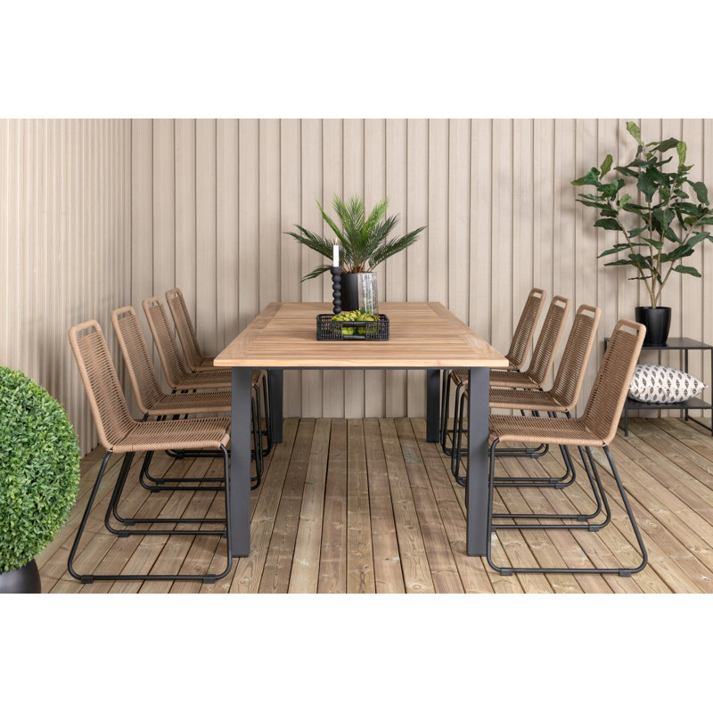 Bueford 8 - Person Dining Set, Latte