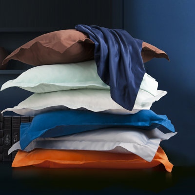 Luxury Ultra-Soft Satin Piped Pillowcases 2-Pack Reinforced Stitching Breathable Smooth Standard Hotel-Quality