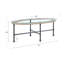 Table basse Brantley en verre transparent et finition gris sable