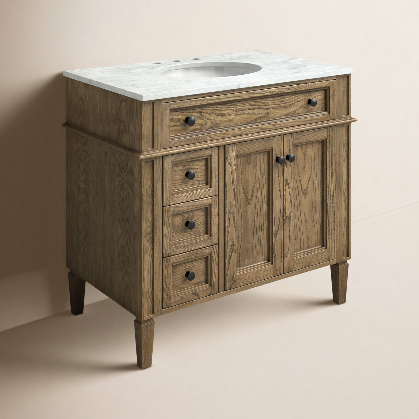 Rivers 36'' Single Bathroom Vanity, Driftwood