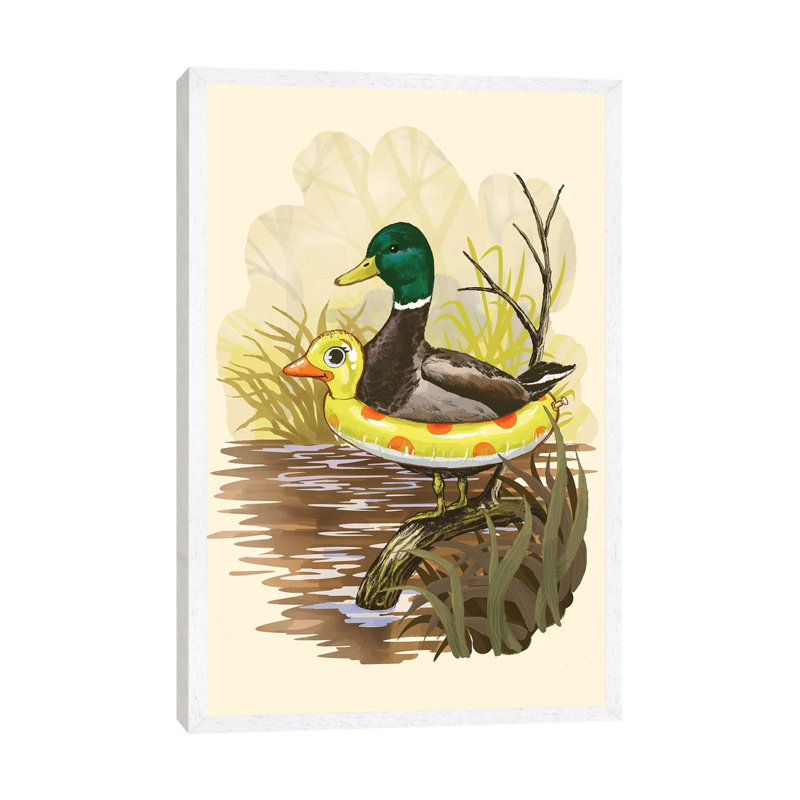 Duck In Training by Steven Rhodes - Gallery-Wrapped Canvas Giclée on Canvas, White Framed, 66.04 cm H x 45.72 cm W