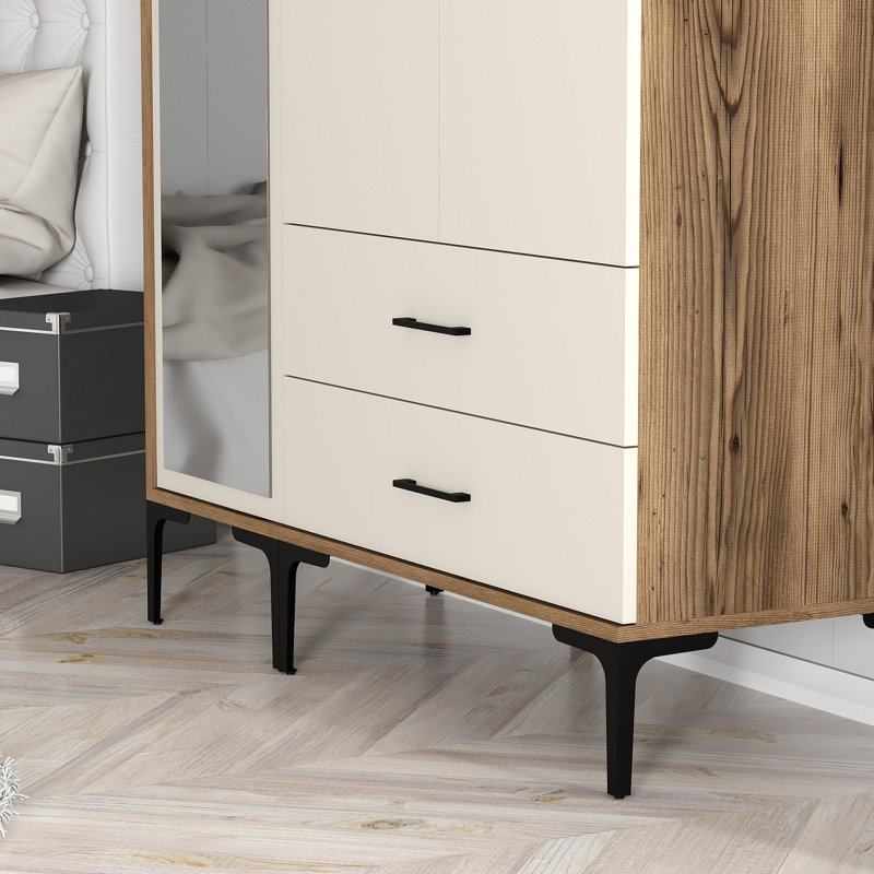 Armoire Ayreanna, Noyer, crème