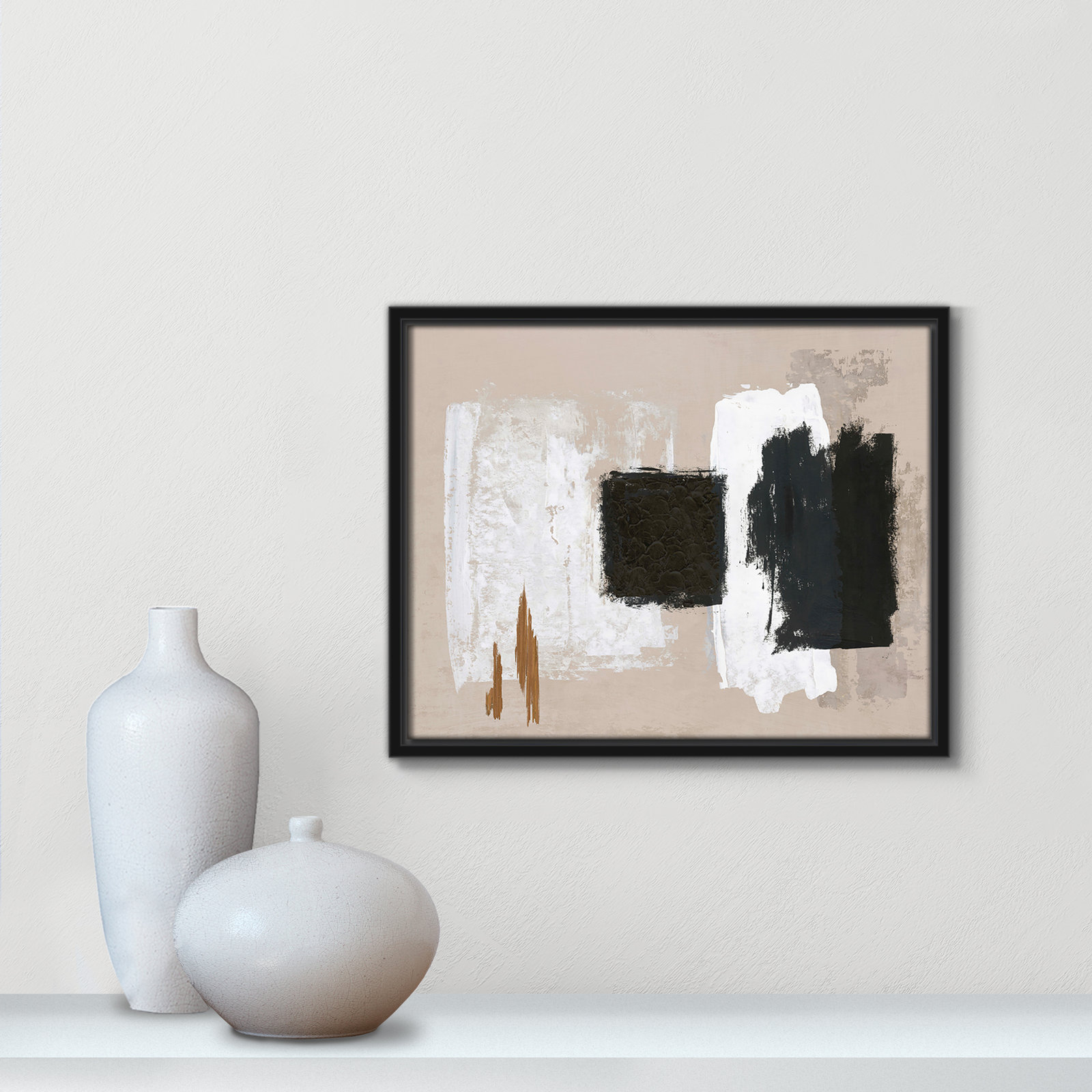 Imone "Golden Slate" Painting, Black, 12.5" H x 15.5" W