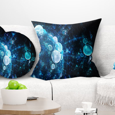 Blue Spherical Water Drops - Floral Printed Pillow