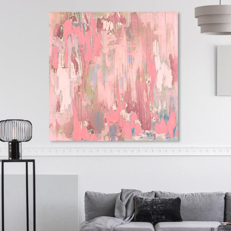 Abstrait Marissa Anderson Blush Swan Lake - peinture sur toile, H 40 po x l 40 po, Toile tendue