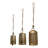 Zaira Decorative Iron Cow Bells Set of 3 | Cylindrical | Antique Gold Finish| Jute Hanging Rope | 20, 15, 12 Inches