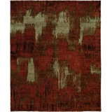 Wool Abstract Area Rug in Red/Brown