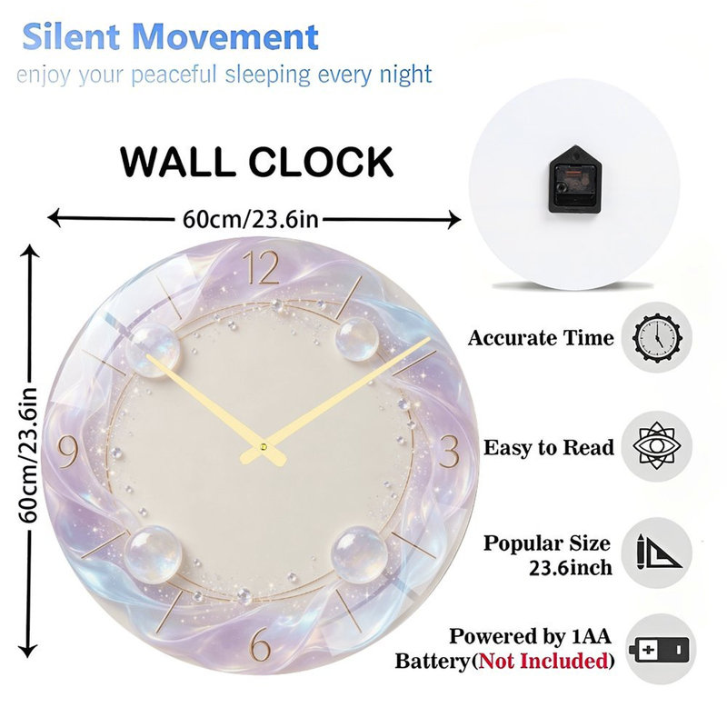 Horloge murale 24 po Pearl