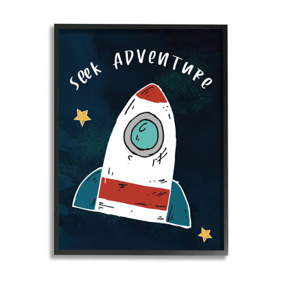 Seek Adventure Inspirational Quote Space Ship Stars