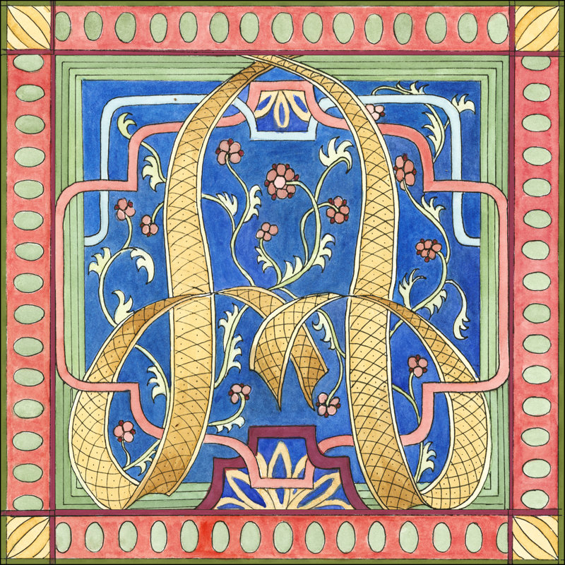 Ornamental "A" by Pamela Shirley - Wrapped Canvas Print, 30cm H x 30cm W x 3.8cm D