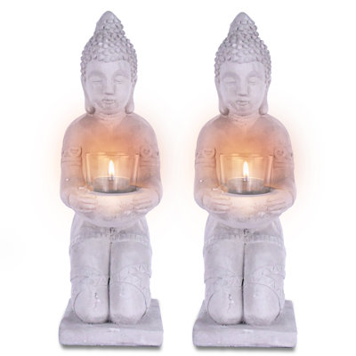 Set of 2 12.8 " Concrete Tealight