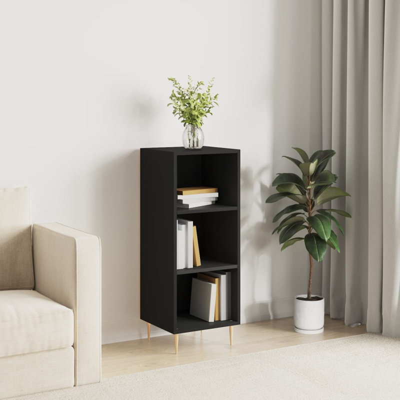 Makhail 90cm H x 34.5cm W Standard Bookcase, Black