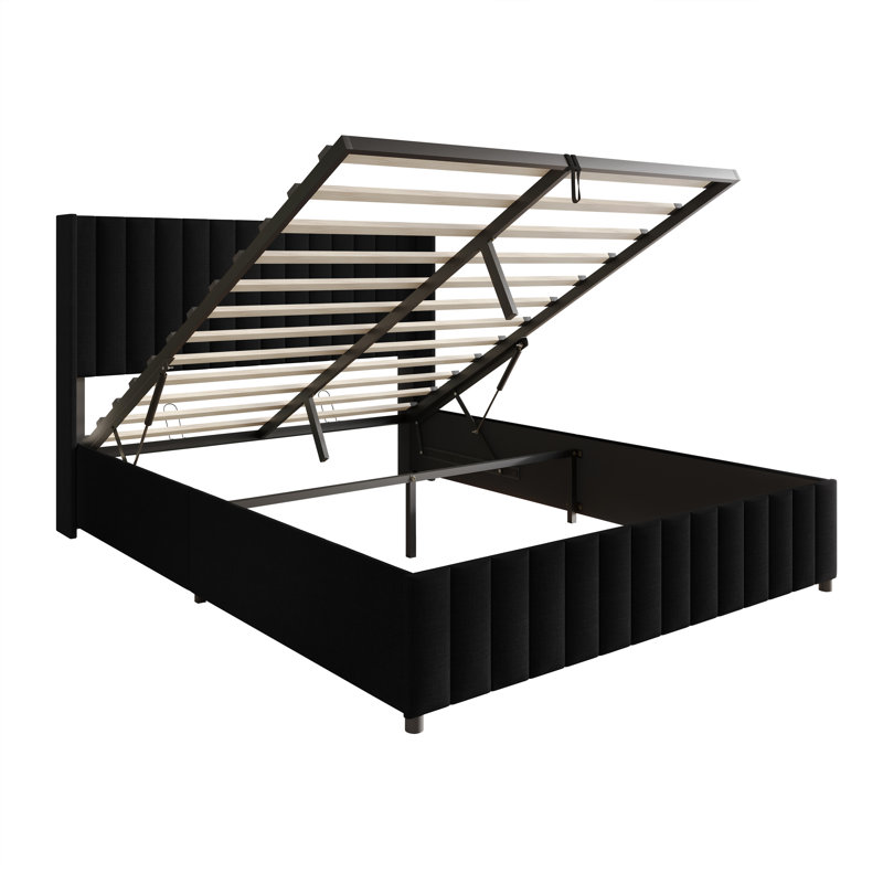 GRAND LIT DE RANGEMENT EN LIT NOIR, Grand lit, Noir