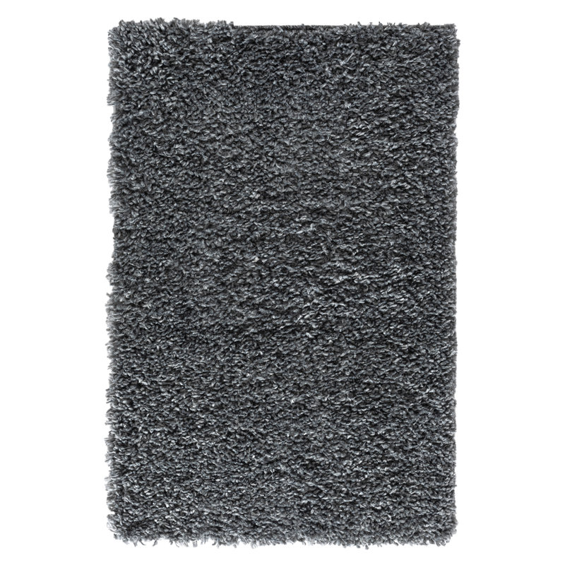 Shaggy Lush dark grey Rug, Rectangular 60 x 90cm
