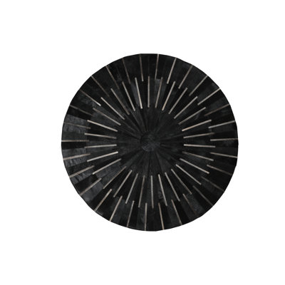 Tapis noir en cuir de vache Juwairia