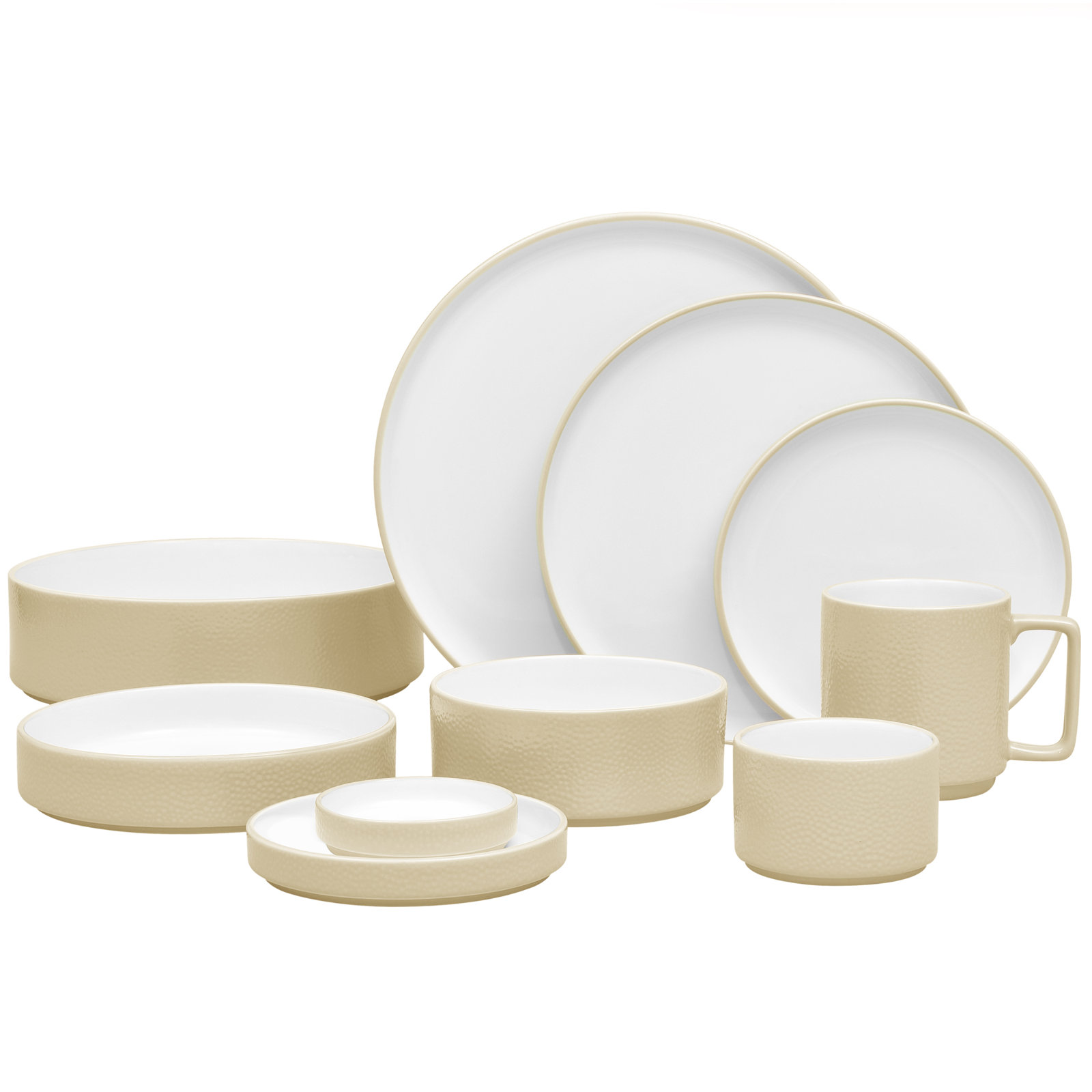 Colortex Stone Porcelain Dessert Bowl, Ivory