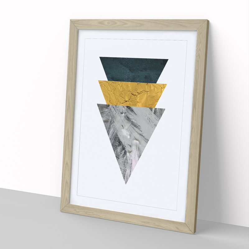 Textured Shapes No.2 - Picture Frame Graphic Art, Oak Framed, 48cm H x 36cm W x 2cm D