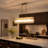 5-Light  Rectangular Linear Chandelier with Clear Textured Glass Tubes