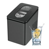 Soopyk Portable Countertop Ice Maker With Ice Scoop And Basket Two Ice Cube Size 26 Lb. Daily Capacity Black