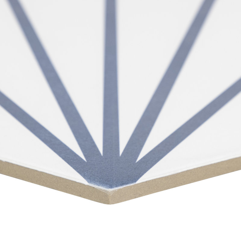 Rayon de soleil hexagonal gris foncé, Bleu clair