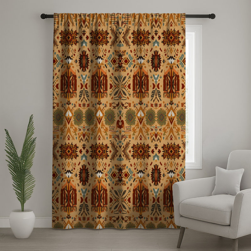 Rideaux tapissier Southwestern, Transparent, 50 po x 80 po - 1 panneau