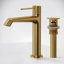 Robinet de lavabo de salle de bain à poignée simple avec drain-124671812