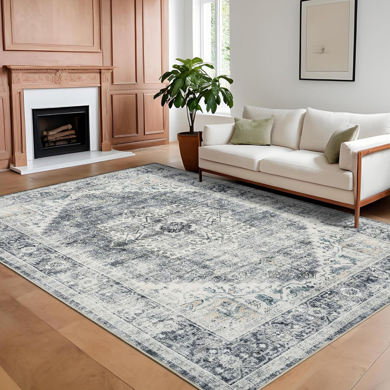 Hallway Runner Rug 2x6 - Washable Grey Rugs Non Slip Soft Touch Carpet Runner Rug Stylish Rug Runner Home Grey