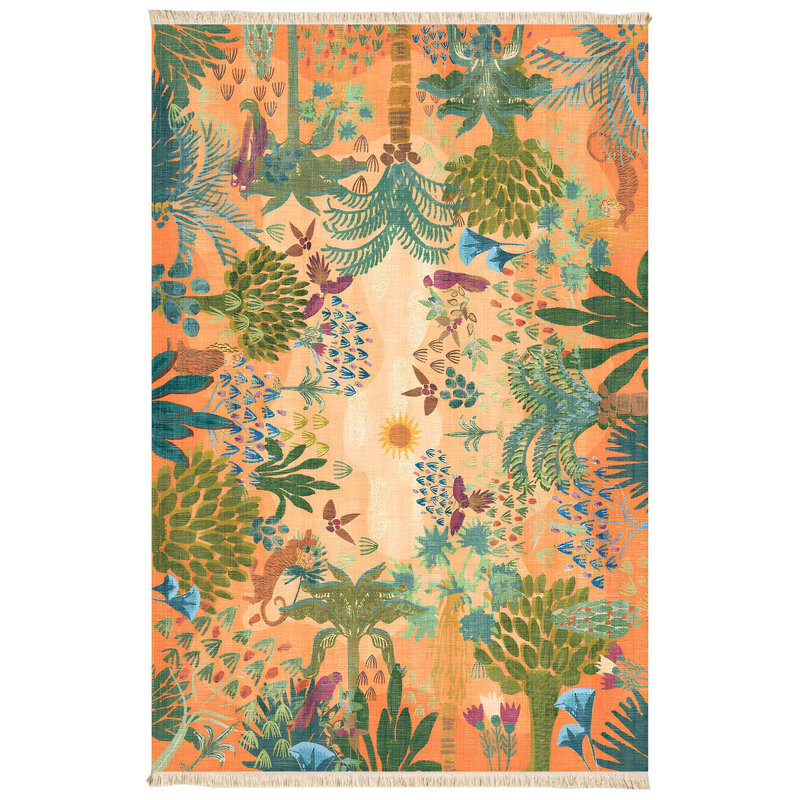 🐅 Vibrant Jungle Canopy Maximalist Area Rug