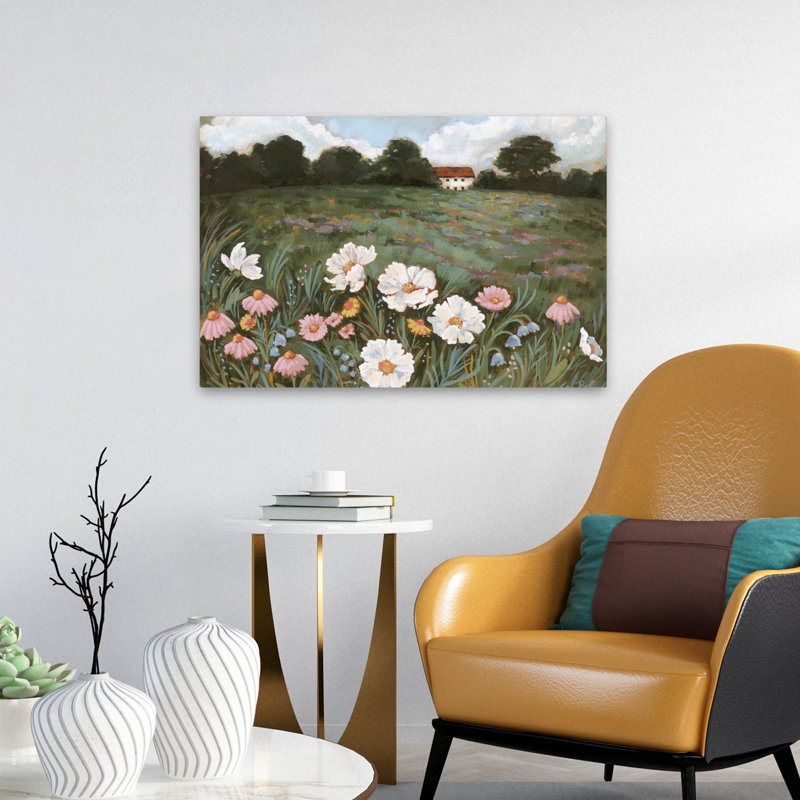 Art de fleurs sauvages - fleurs de printemps contemporaines, H 24 po x l 16 po