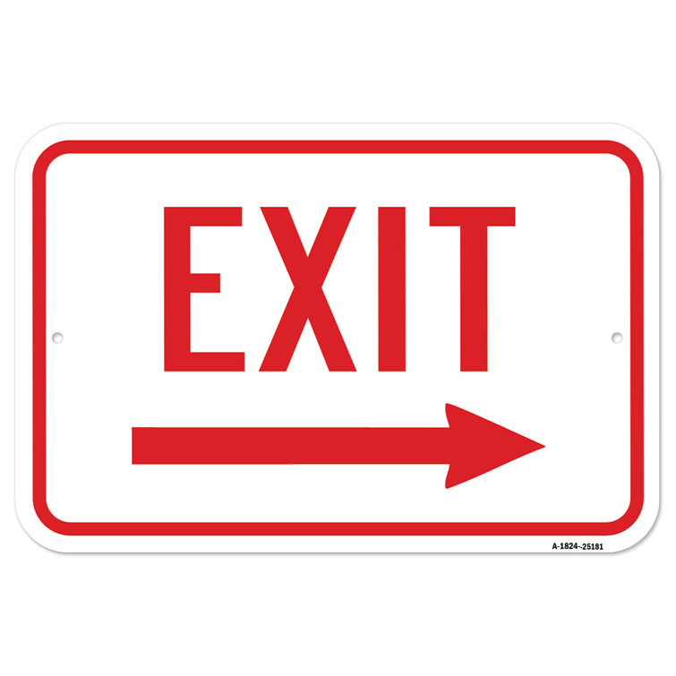 SignMission Enter-Exit with Right Arrow Sign | Wayfair