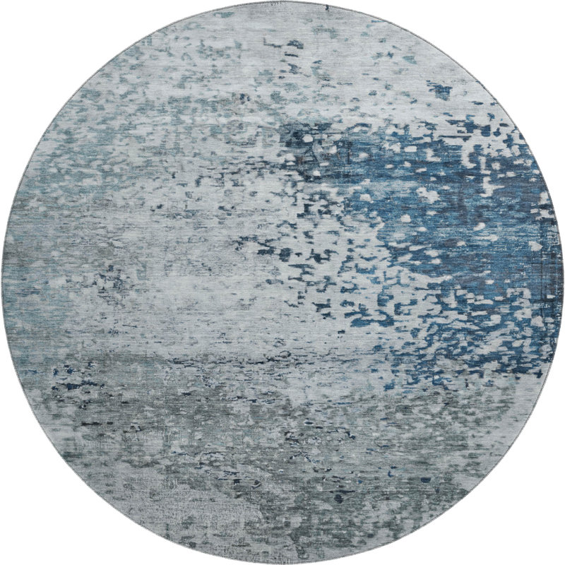 Premium Machine Washable Lubbers AMF1737 Modern Rug, Round 8'
