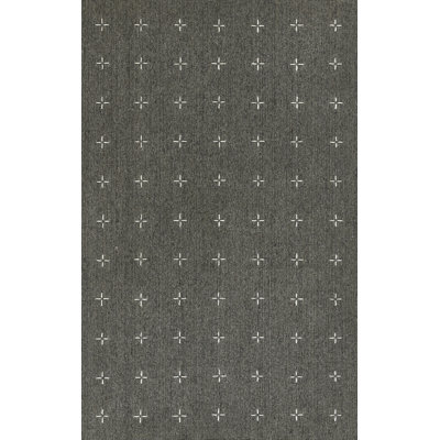 Momeni Oliver Geometric Wool and Polyester Hand Loomed Charcoal Area Rug