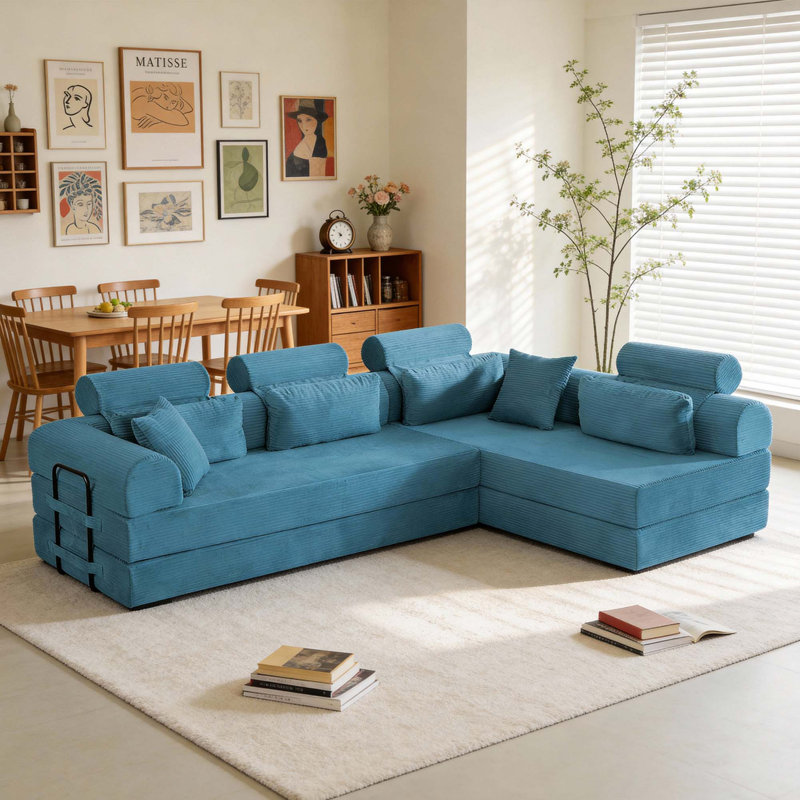 Canapé modulaire en L avec lit convertible Modern