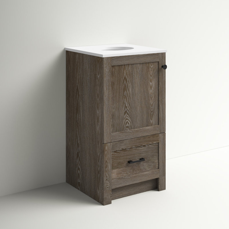 Ensemble de meuble-lavabo simple 19 po Soma, Chêne vieilli, Blanc