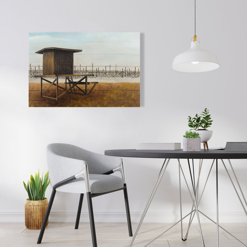 Art sur toile Newport Beach Lifeguard Tower - Gris