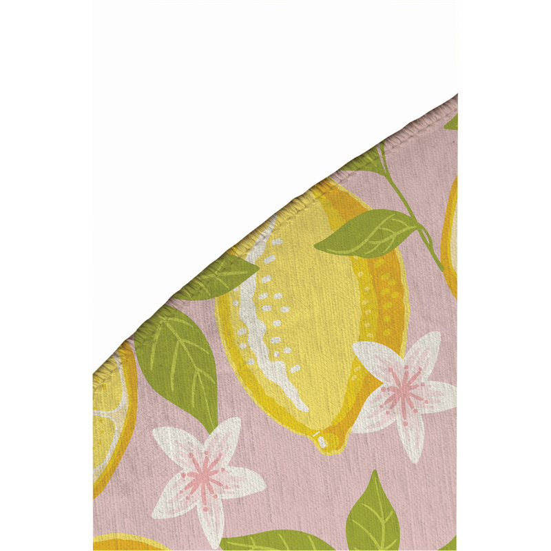 Tapis d'extérieur Lemons, Rond 5 pi