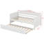 Lit de jour simple avec lit gigogne, structure de canapé-lit en bois avec support à lattes de bois pour le salon de la chambre à coucher, aucun sommier nécessaire