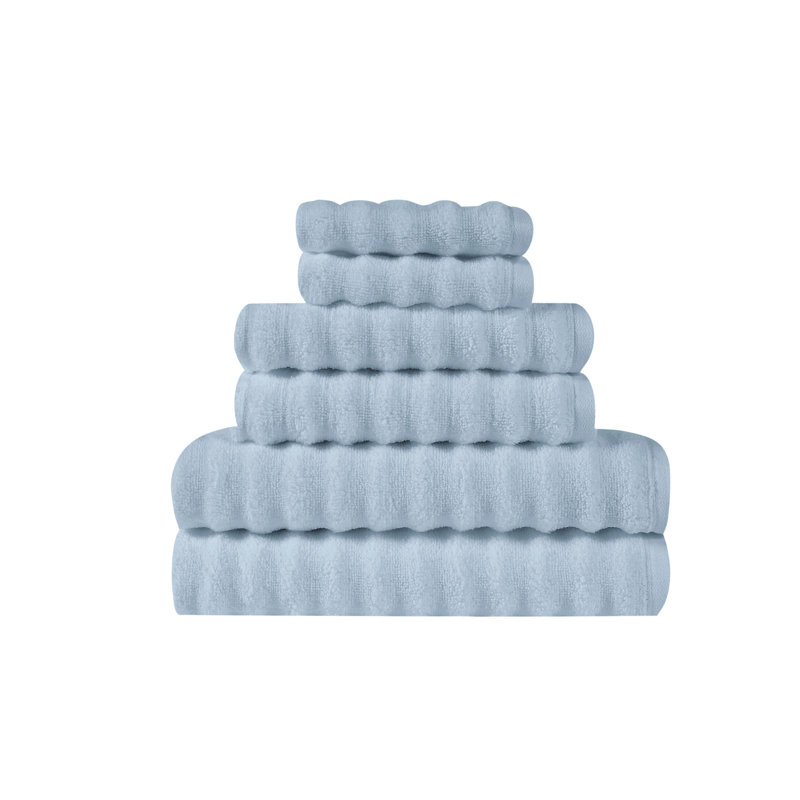 Truly Soft Zero Twist 6 Piece Towel Set, Light Blue