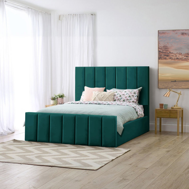 Judsonia Upholstered Ottoman Storage Bed, Mallard, UK Single - DE 90 x 190 cm