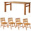 Cherry Wood Rectangular Dining Table Set
