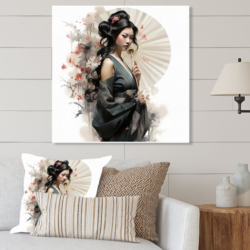 Asian Art Geishas Grace VI - impressions murales en métal asiatique, H 36 po x l 36 po x P 1 po
