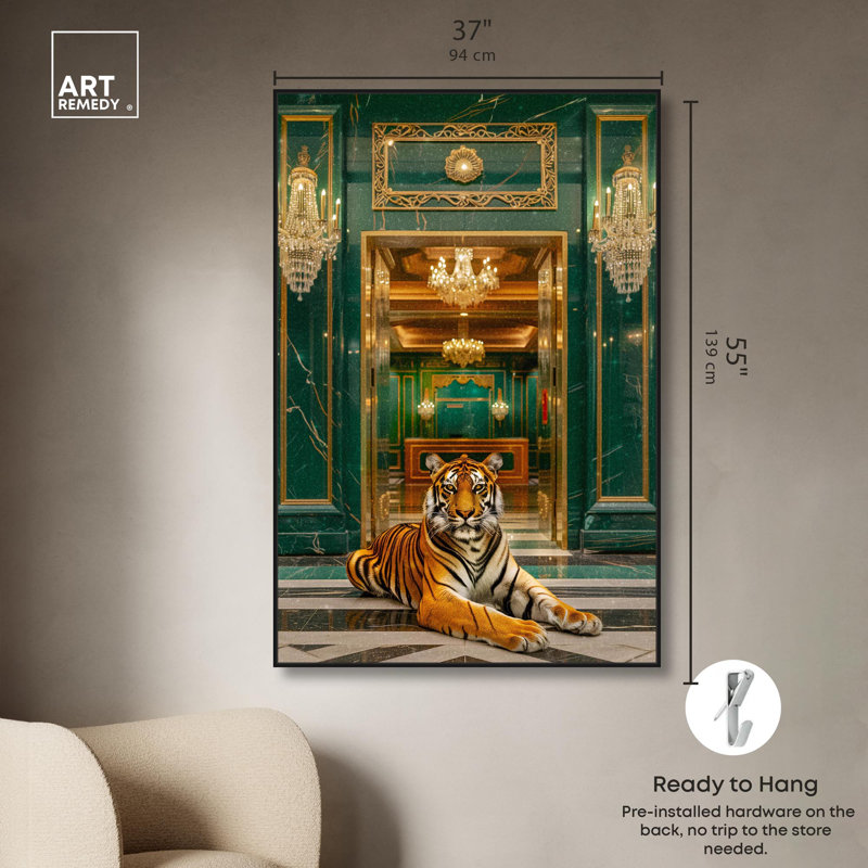 Art sur toile, art moderne, Cadre flottant noir, H 55 po x l 37 po