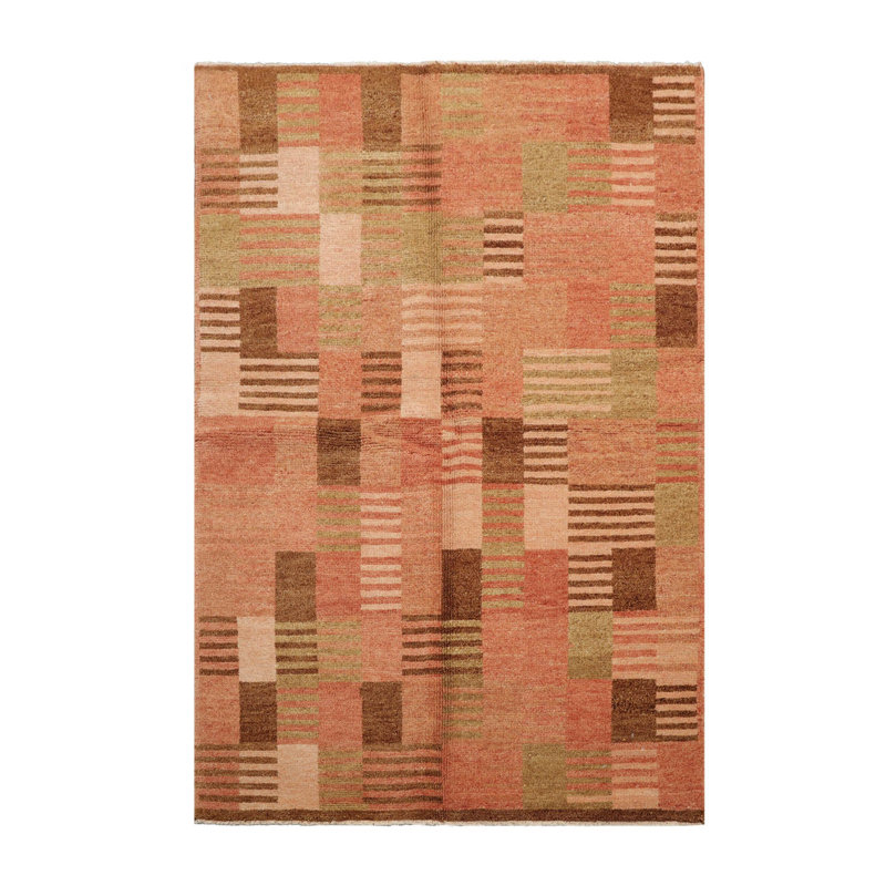 Siwar One-of-a-Kind Rectangle 4'1" X 6'2" 1980s Wool Area Rug in Rose
