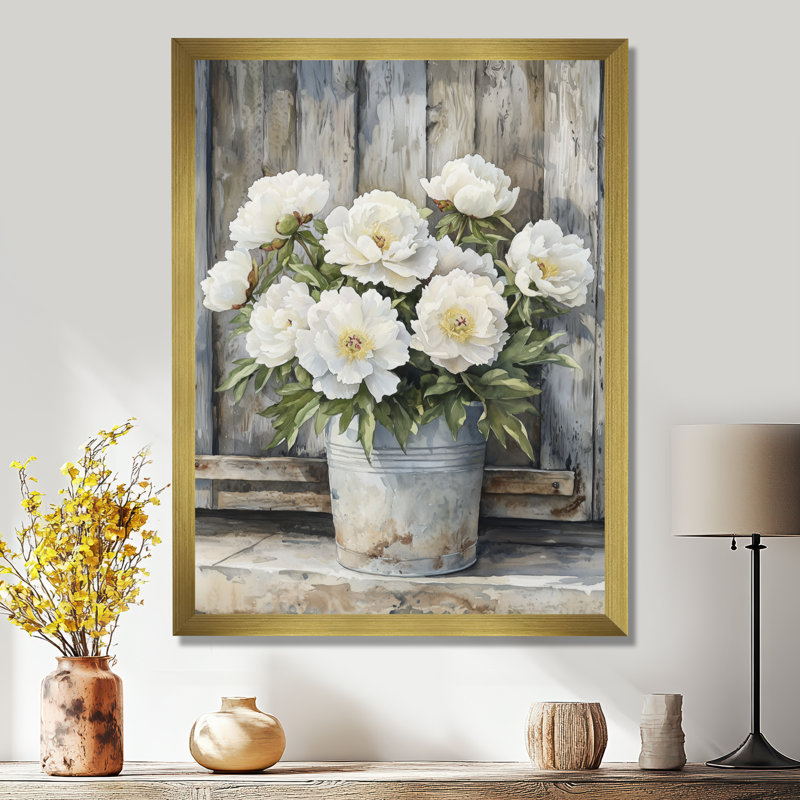 Albrightsville - impressions sur toile florales, Impression d'un seul cadre photo, H 20 po x l 12 po, Doré