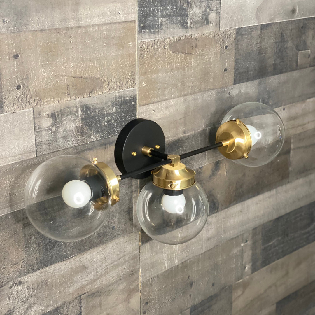 Solid Brass Armed Sconce Everly Quinn Shade